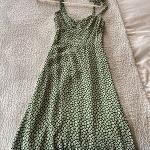 Reformation Nikita Green Floral Midi Dress Size 4
